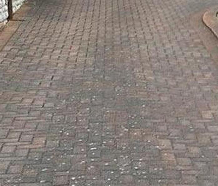 dirty, moldy paver driveway